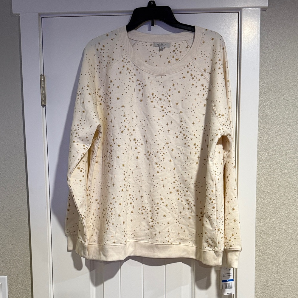 Angels Cream Star Pattern Sweatshirt